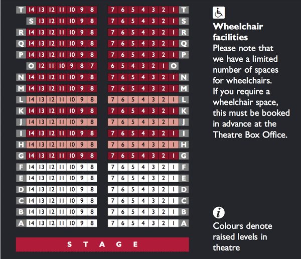 Seating plan for Manor Pavilion theatre